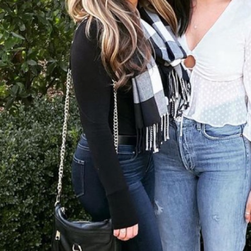 Navy Plaid Scarf